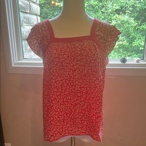 Marc Jacobs Pink and Cream Flutter Sleeve Blouse